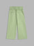 Elle Kids Girls Olive Solid Wide Leg Trouser