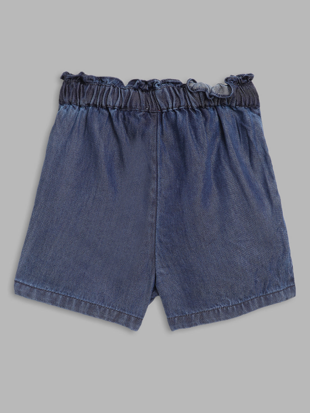 Blue Giraffe Girls Blue Solid Regular Fit Shorts