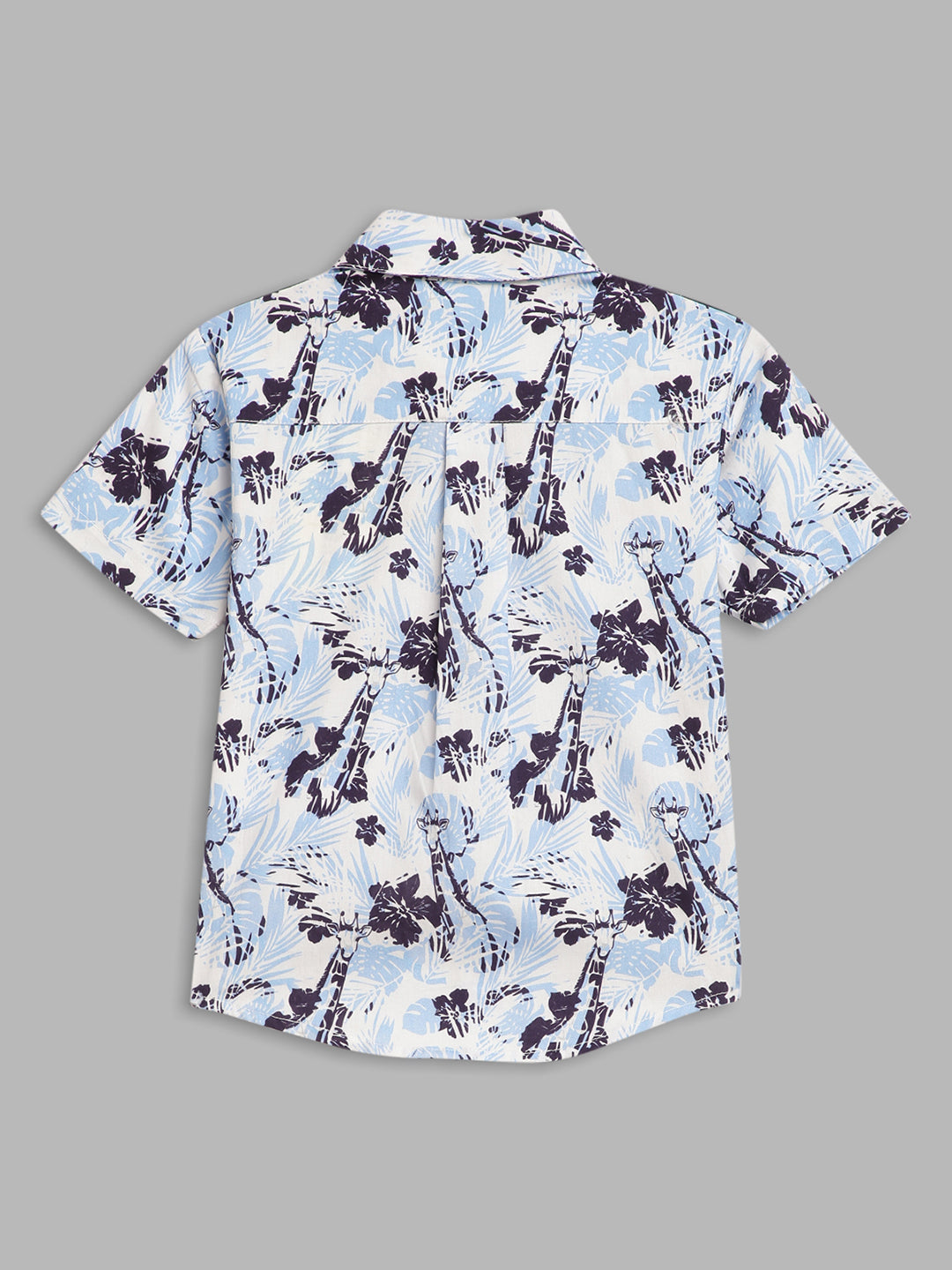 Blue Giraffe Boys Multi Printed Collar Shirt