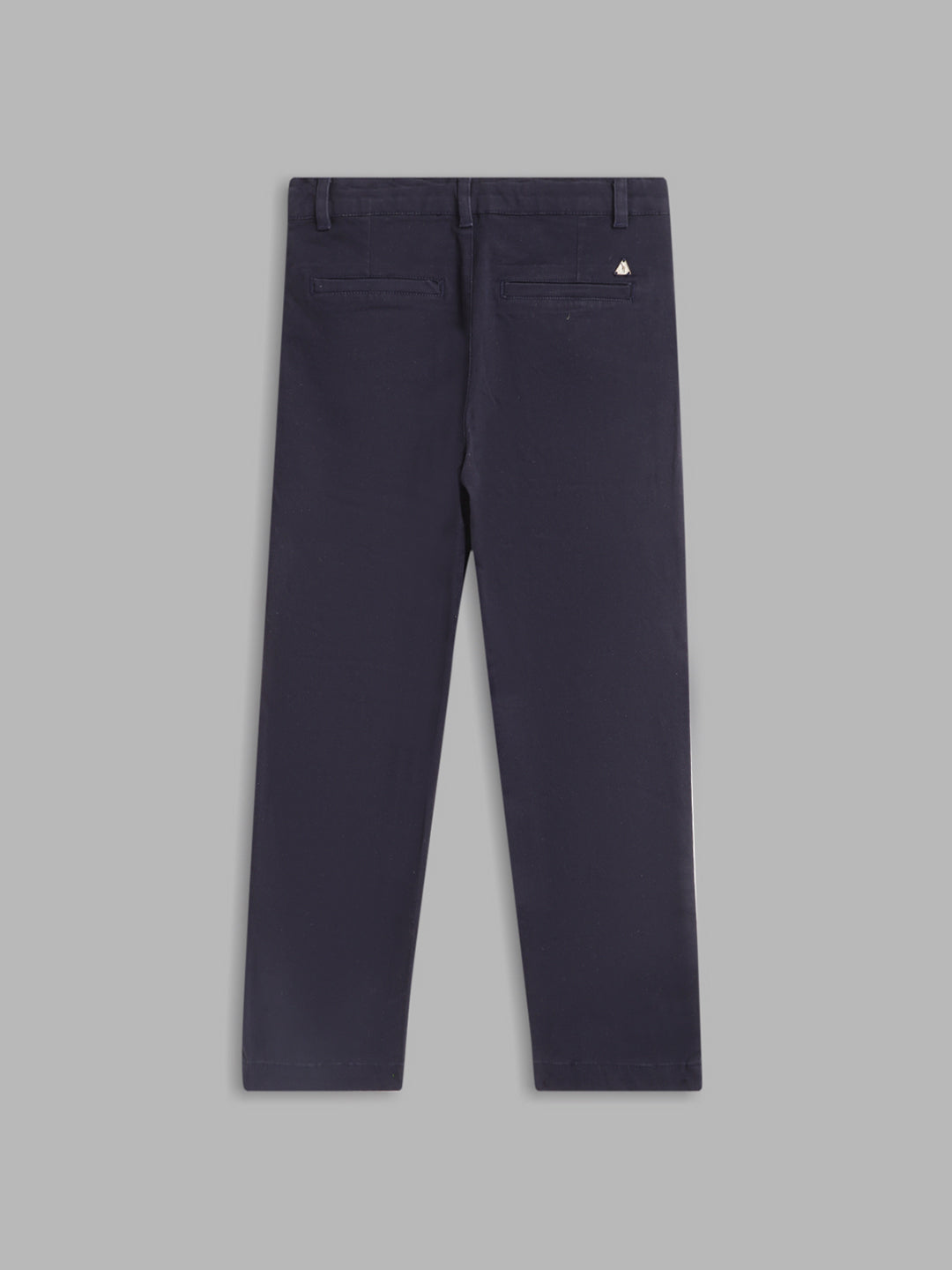 Blue Giraffe Boys Navy Blue Solid Regular Fit Trouser