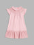 Blue Giraffe Girls Pink Solid Round Neck Dress