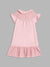 Blue Giraffe Girls Pink Solid Round Neck Dress