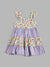 Blue Giraffe Girls Lilac Printed Square Neck Dress