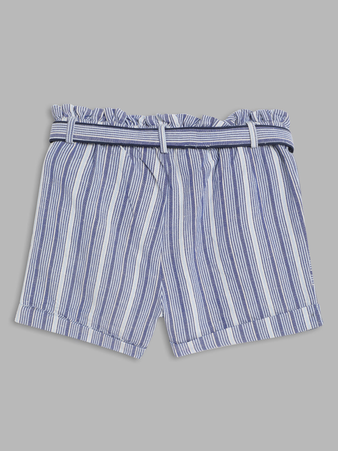 Blue Giraffe Girls Multi Striped Regular Fit Shorts