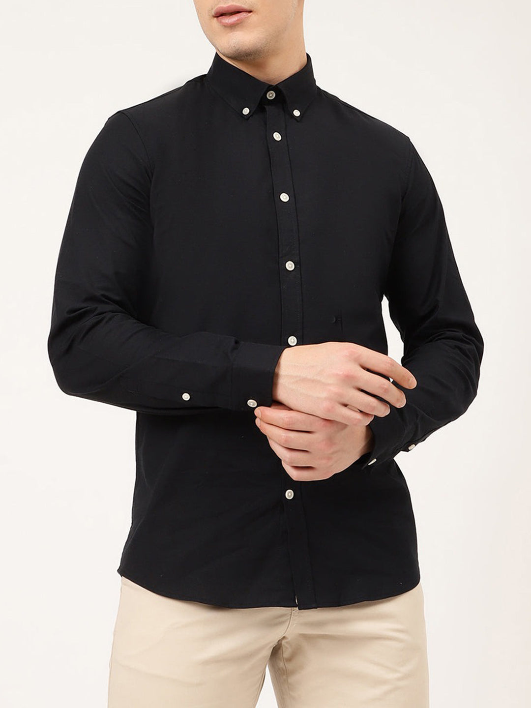 Lindbergh Men Black Solid Collar Shirt