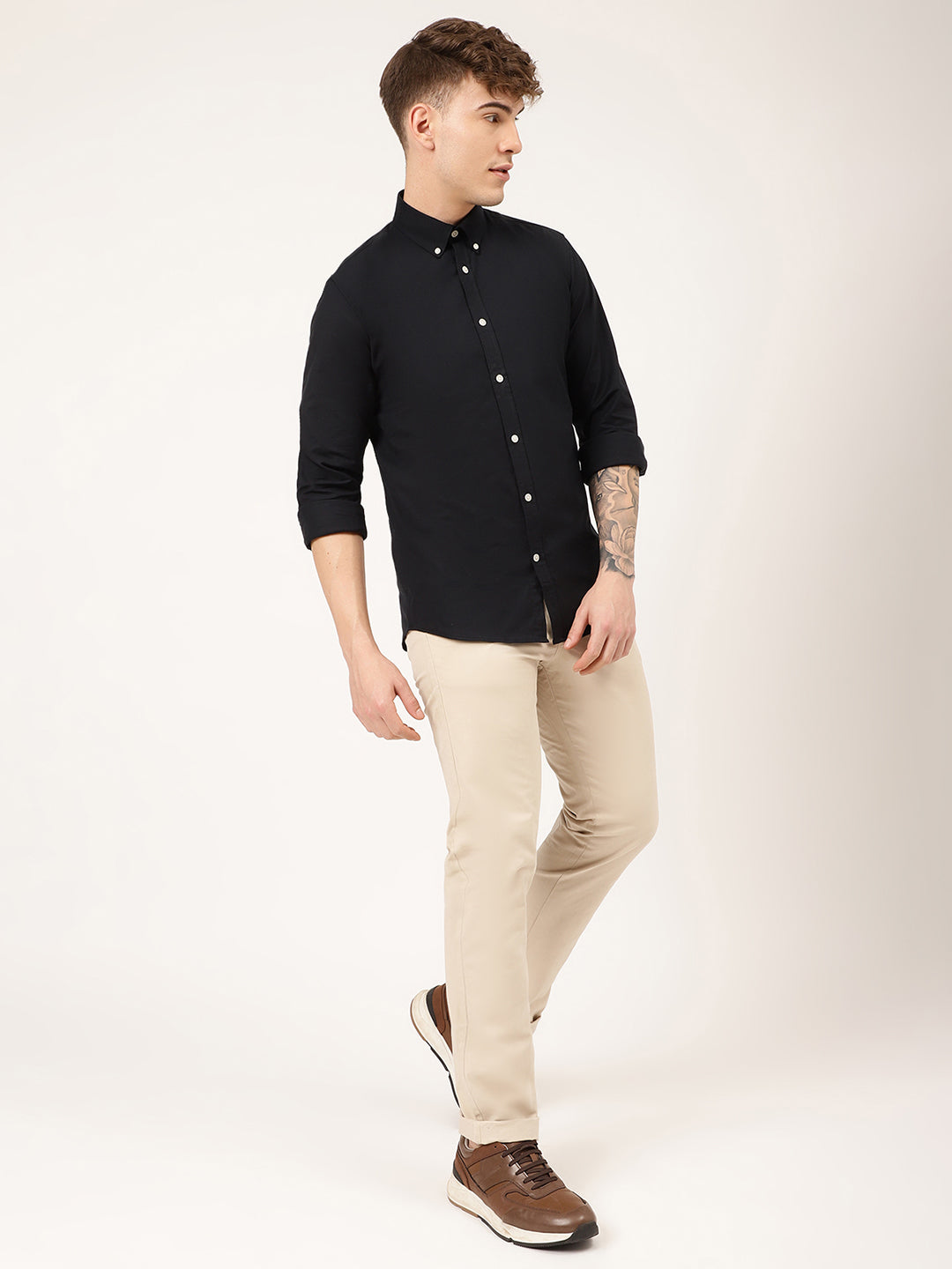 Lindbergh Men Black Solid Collar Shirt