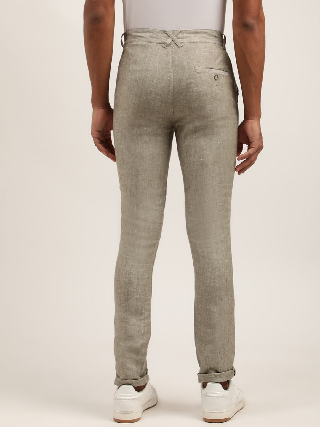 Buy Men's Beige Khaki Seersucker Checks Pant Online In India