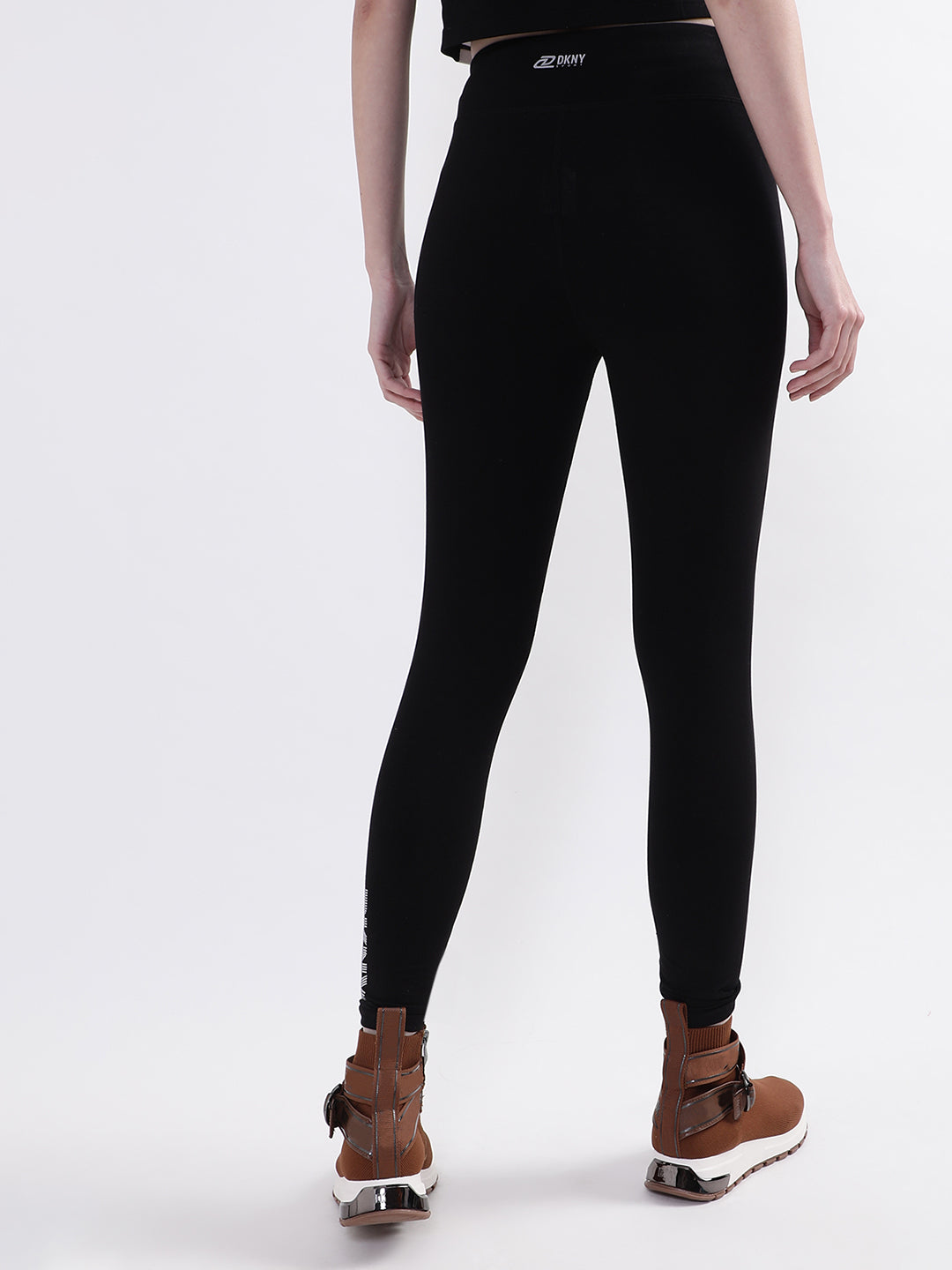 DKNY Jeans Women's Casual Mid Rise Logo Leggings, Black/White, XS at Amazon  Women's Clothing store