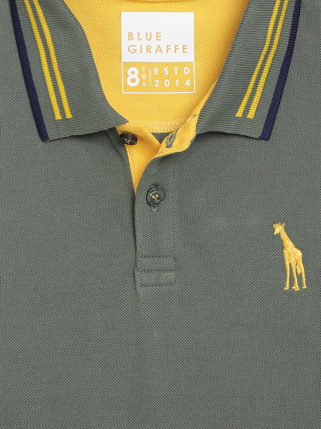 Blue Giraffe Boys Olive Solid Polo TShirt