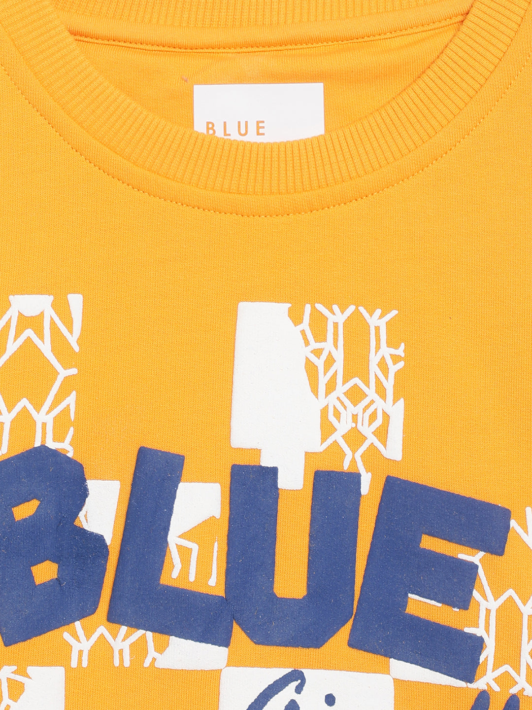 Blue Giraffe Boys Yellow Solid Round Neck TShirt