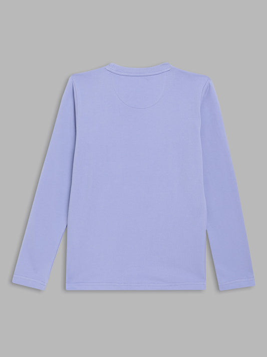 Blue Giraffe Boys Lavender Solid Round Neck TShirt