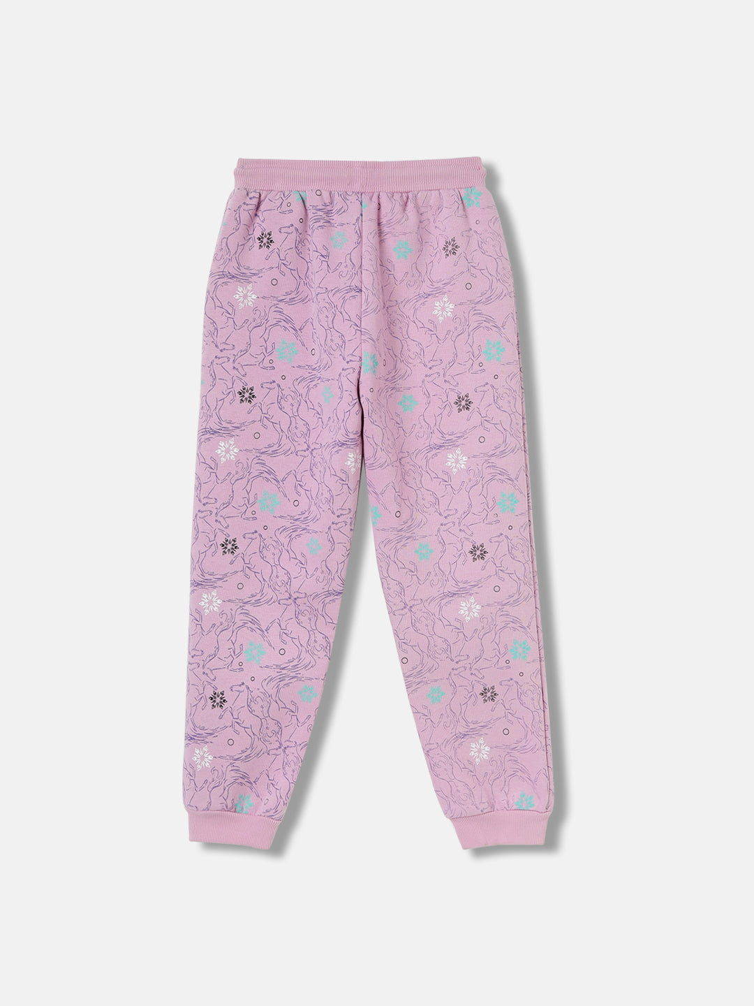 Blue Giraffe Girls Lilac Printed Regular Fit Sweatpant