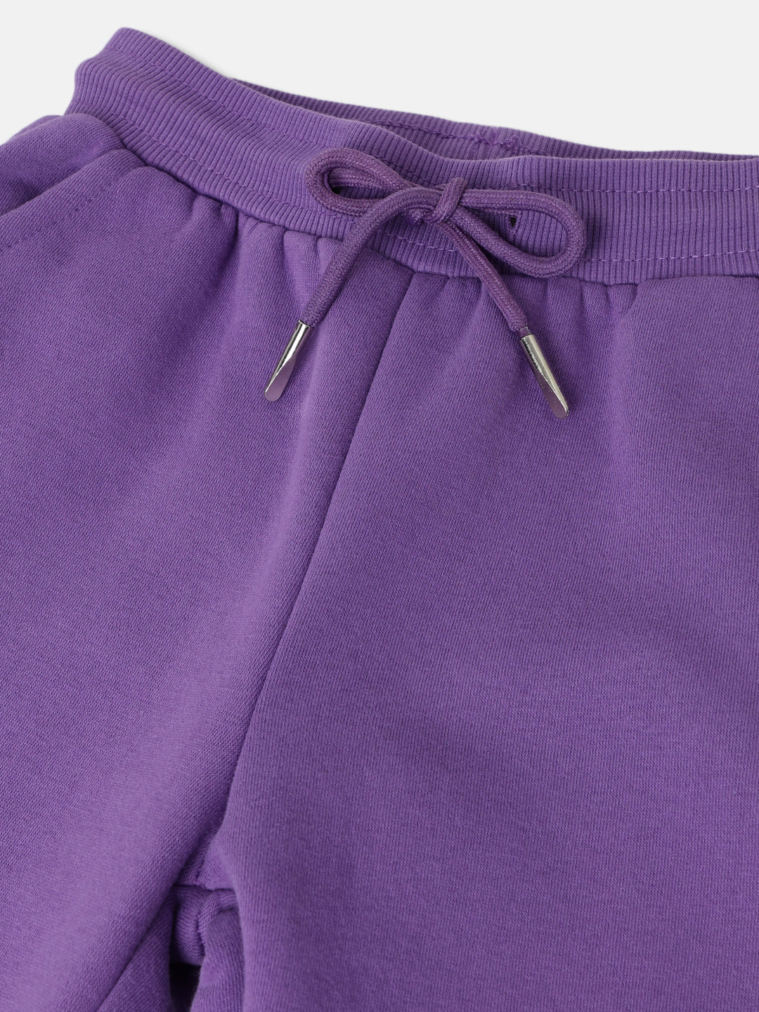 Elle Kids Girls Purple Colour blocked Regular Fit Sweatpant