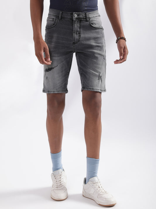 Antony Morato Men Washed Skinny Fit Denim Shorts