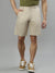 Iconic Men Beige Solid Regular Fit Shorts