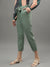 Iconic Women Olive Solid Regular Fit Trouser