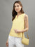 Iconic Women Yellow Solid Round Neck Top