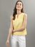 Iconic Women Yellow Solid Round Neck Top