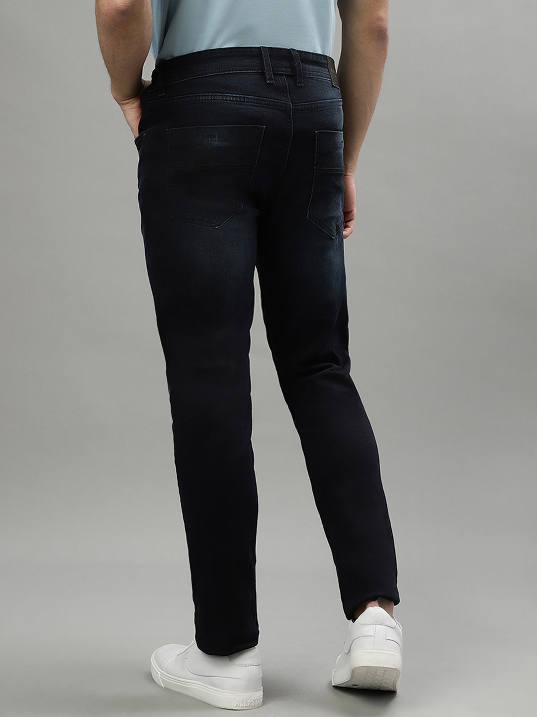 Iconic Men Dark Blue Solid Slim Fit Jeans