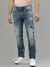 Iconic Men Blue Embroidered Slim Fit Jeans