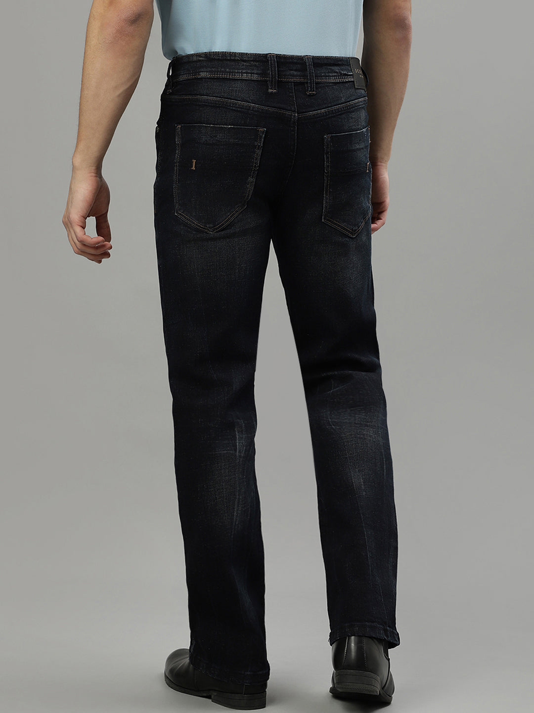 Iconic Men Blue Solid Regular Fit Jeans