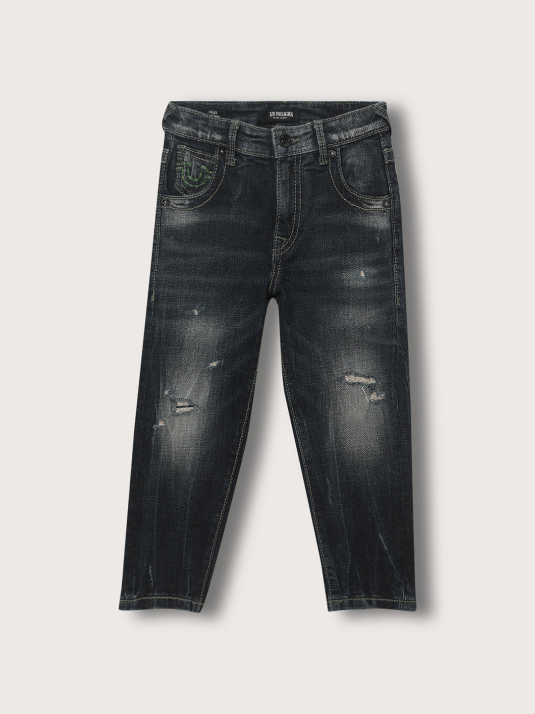 True Religion Kids Blue Regular Fit Distressed Jeans