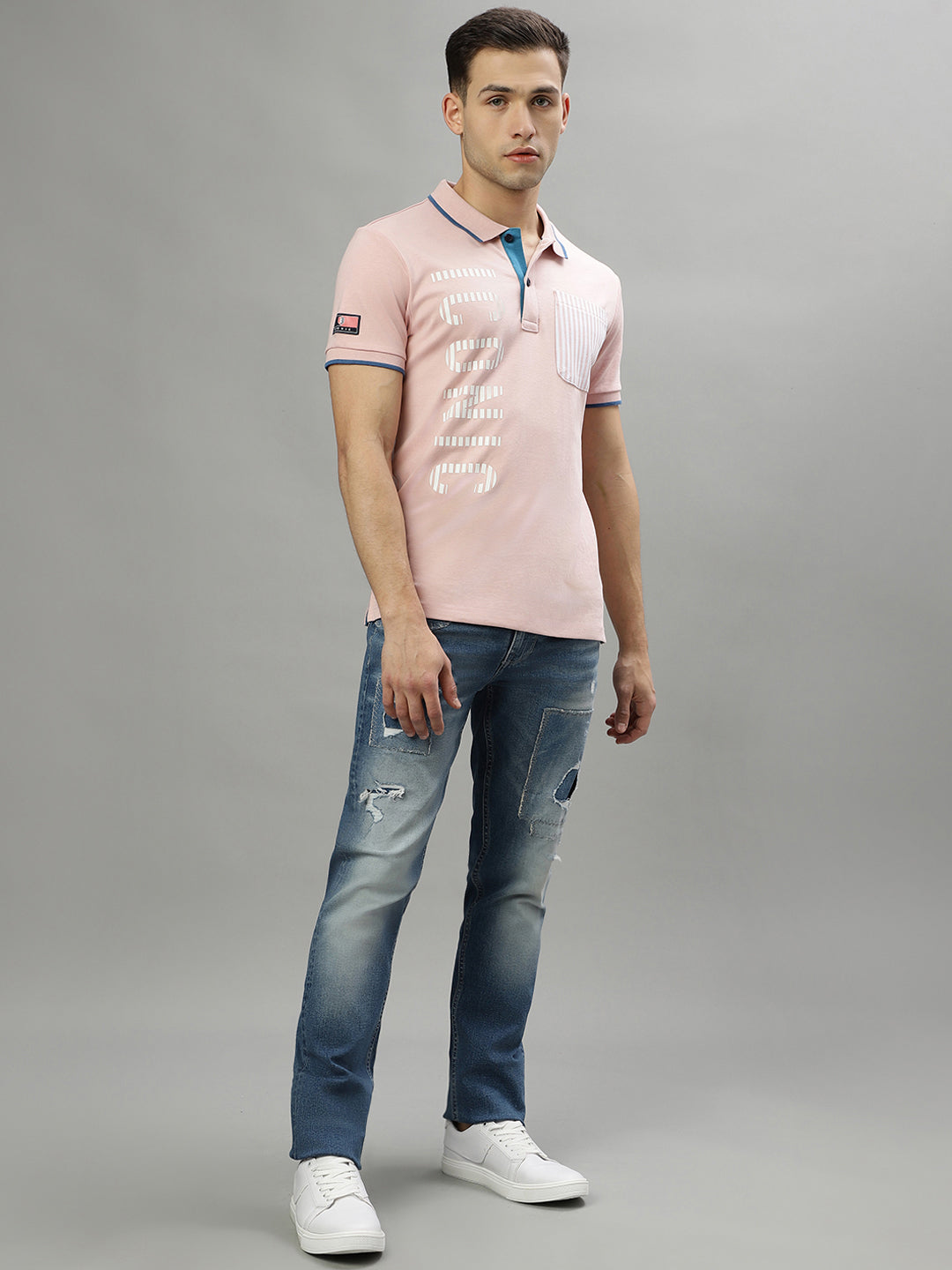 Iconic Pink Logo Regular Fit Polo T-Shirt