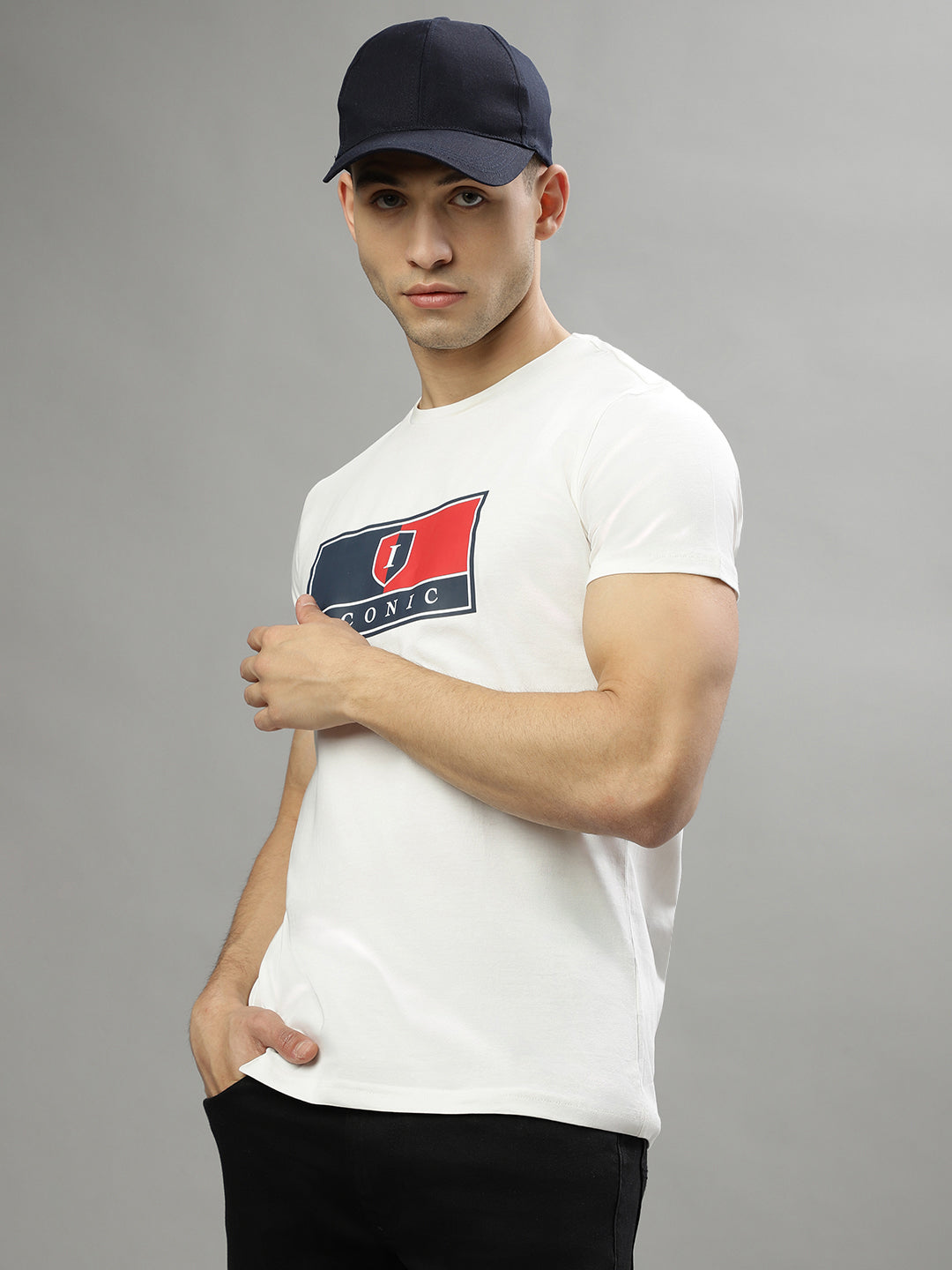 Iconic White Logo Regular Fit T-Shirt