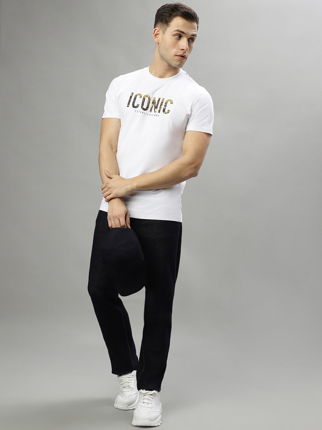 Iconic White Logo Regular Fit T-Shirt