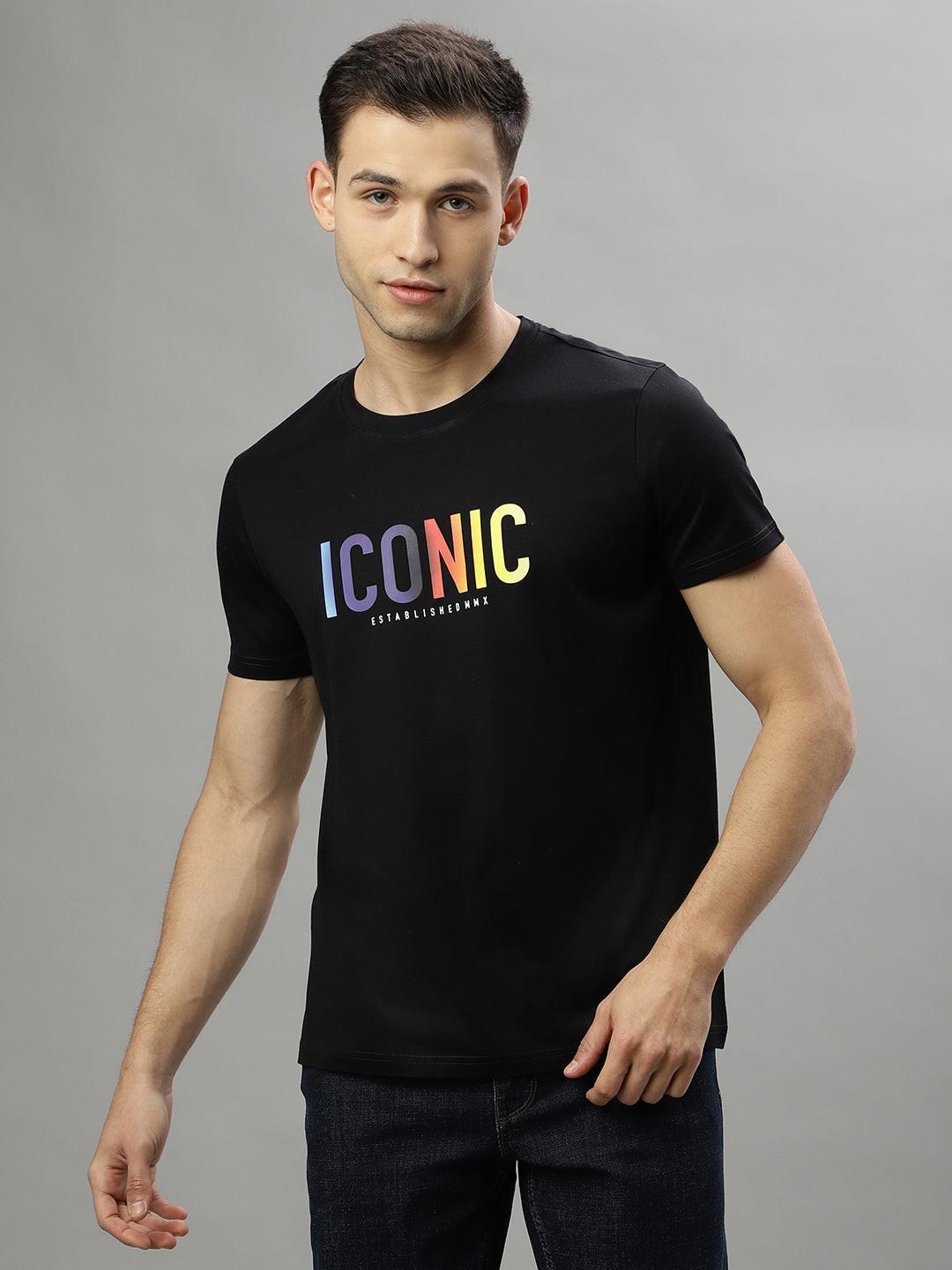 Iconic Black Logo Regular Fit T-Shirt