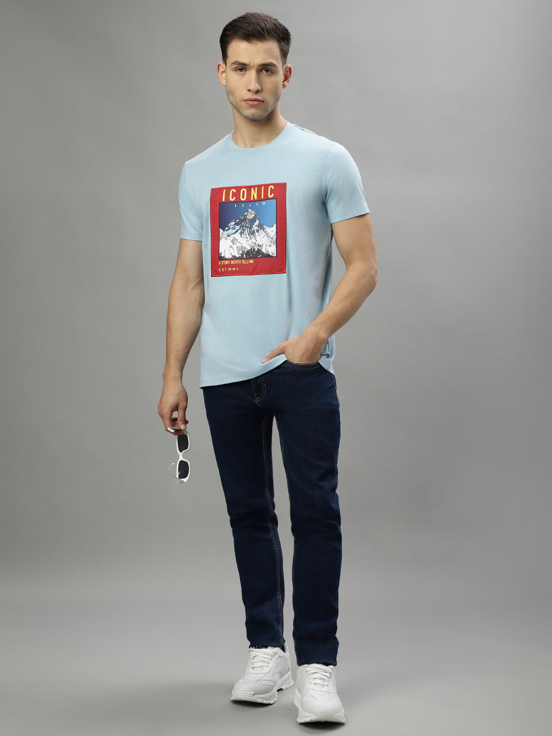 Iconic Blue Logo Regular Fit T-Shirt