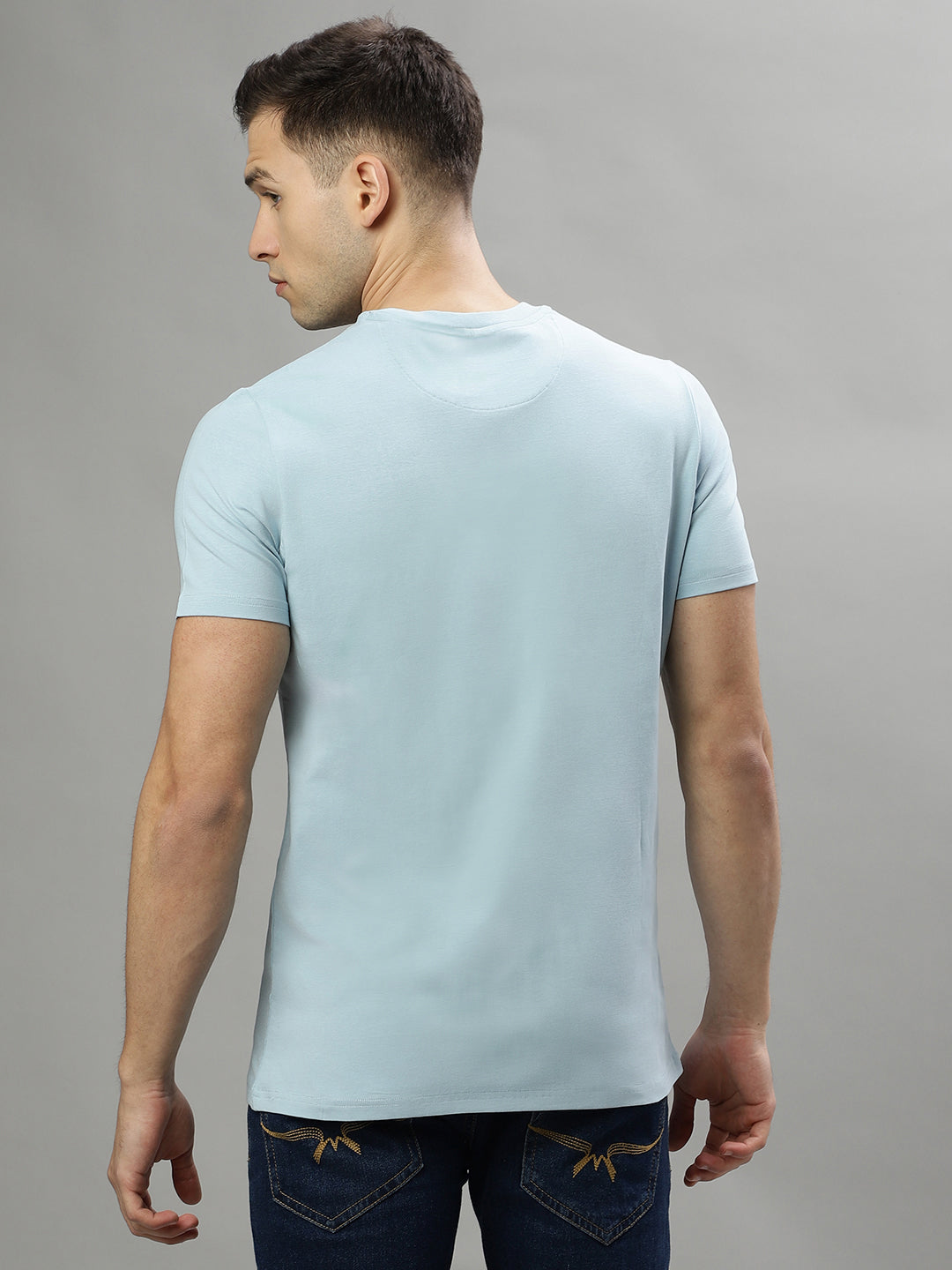 Iconic Sky Blue Logo Regular Fit T-Shirt