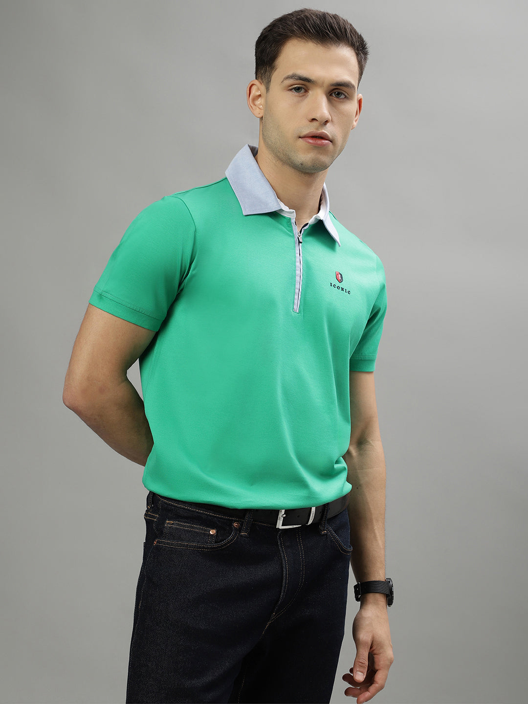 Iconic Green Logo Regular Fit Polo T-Shirt