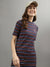 Iconic Women Multi Striped Round Neck Dress