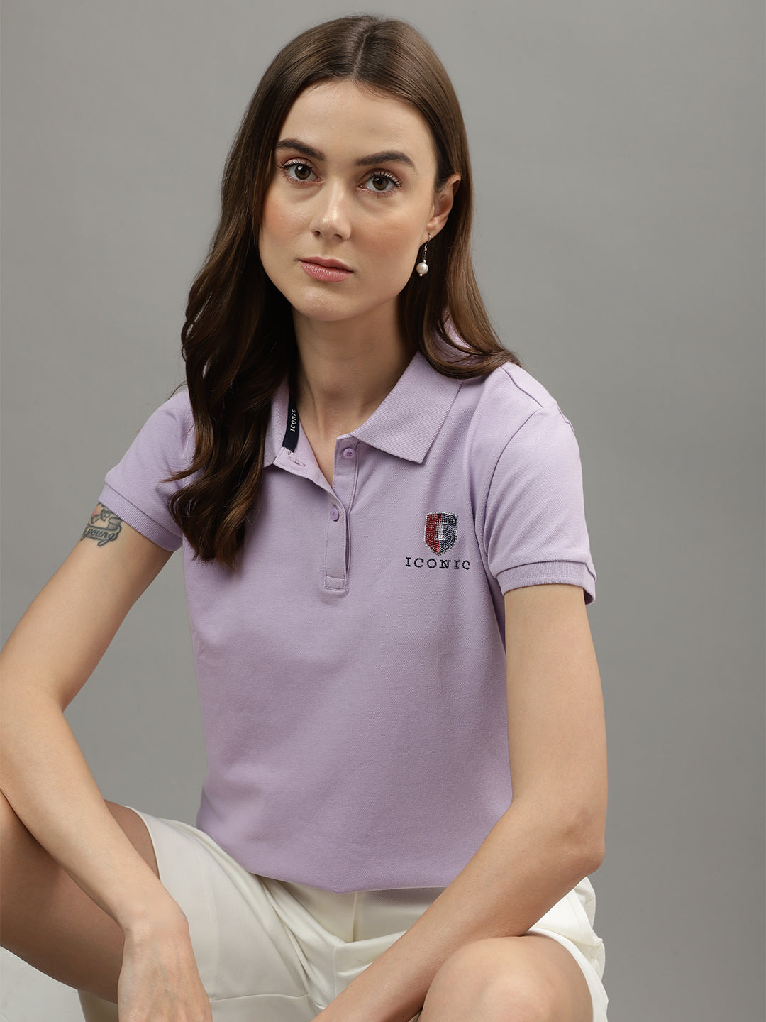 Iconic Lavender Regular Fit Polo T-Shirt