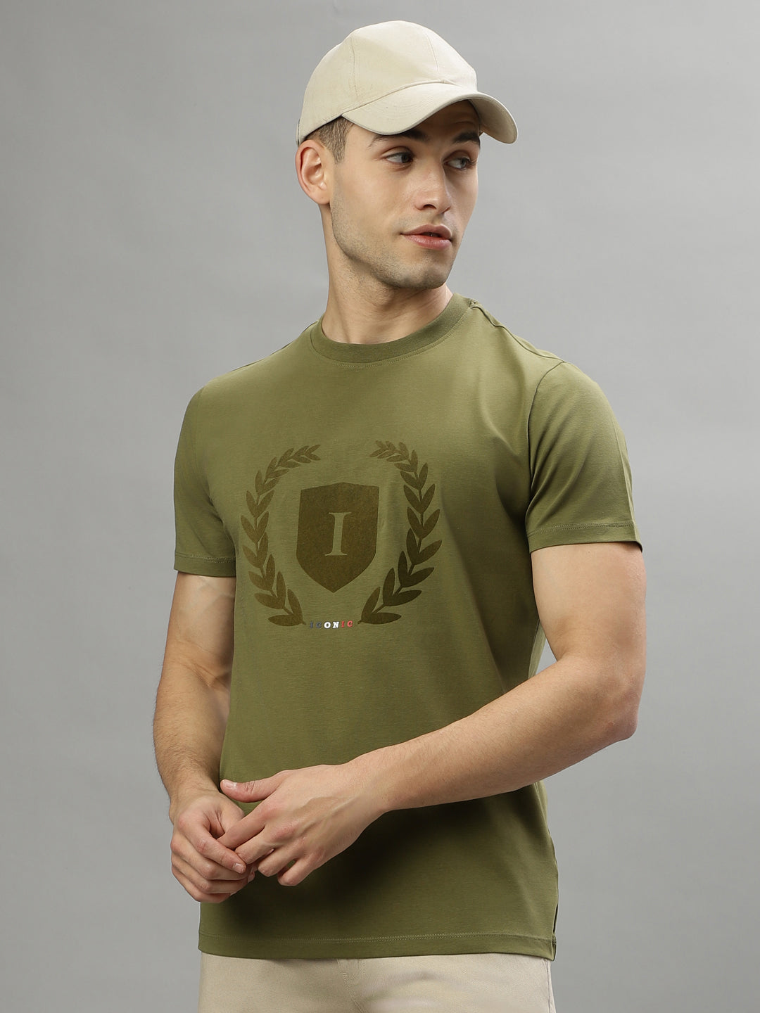 Iconic Olive Logo Regular Fit T-Shirt