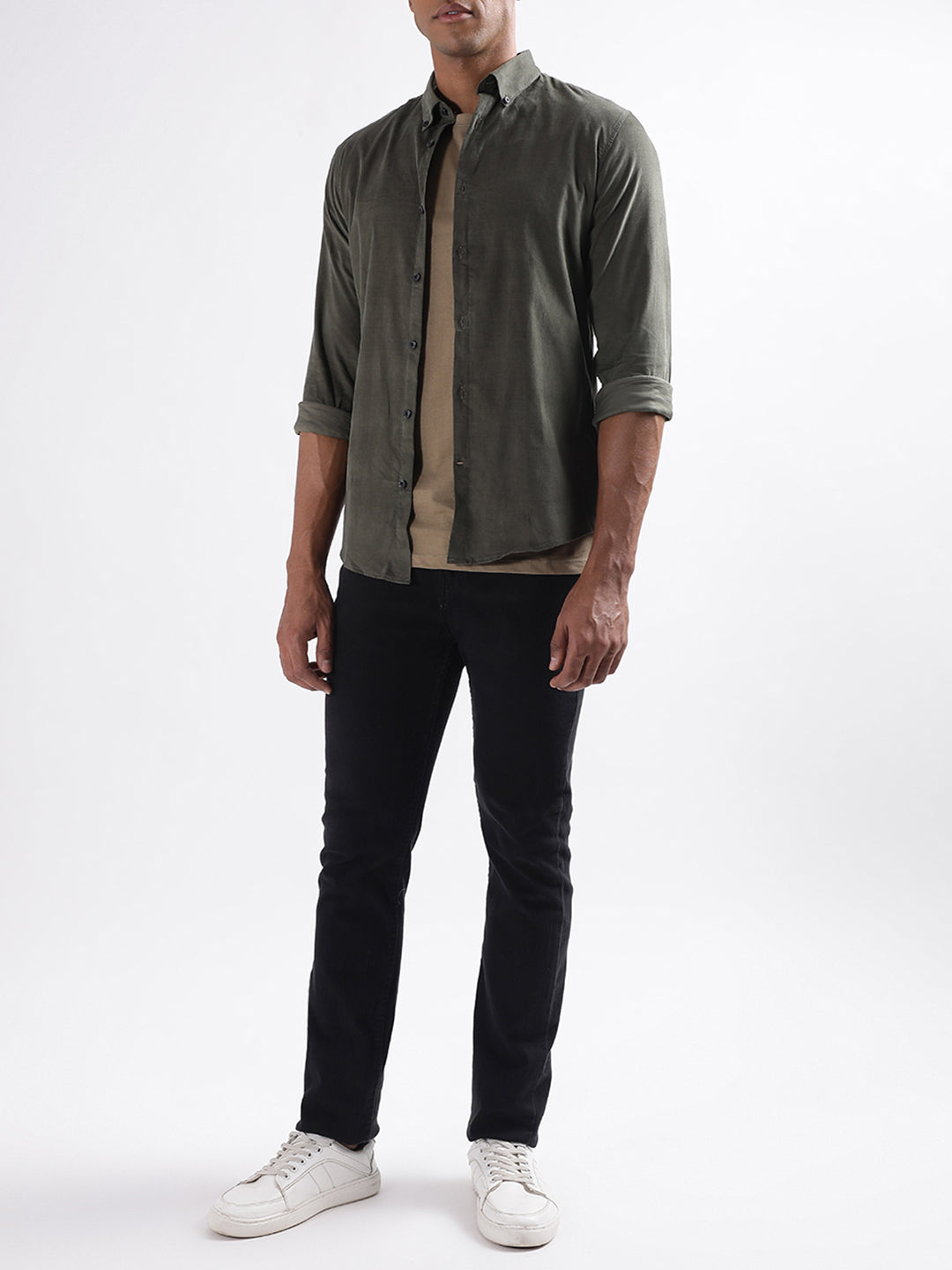 Lindbergh Olive Slim Fit Shirt