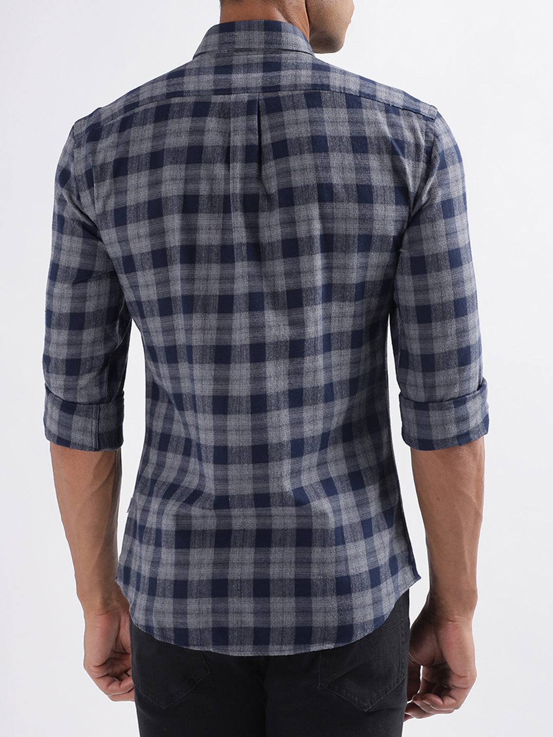 Lindbergh Grey Checked Slim Fit Shirt