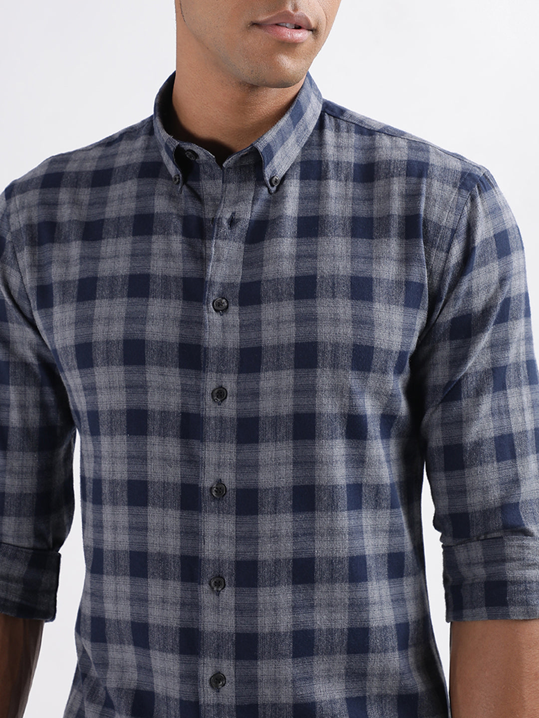 Lindbergh Grey Checked Slim Fit Shirt