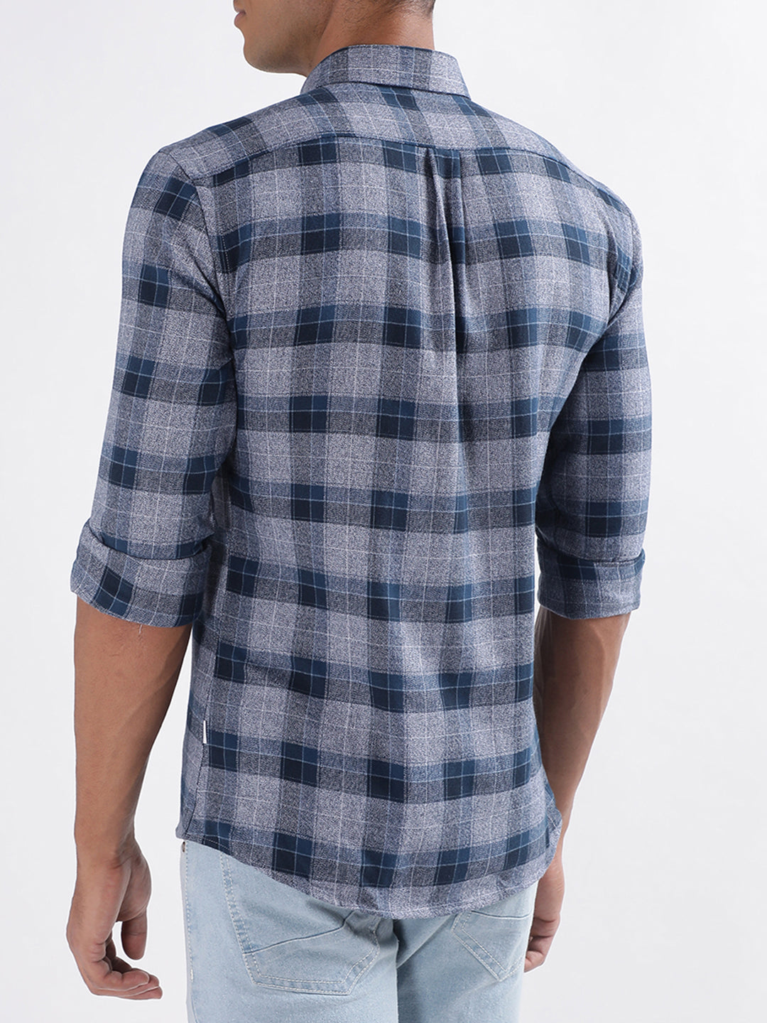 Lindbergh Blue Checked Slim Fit Shirt