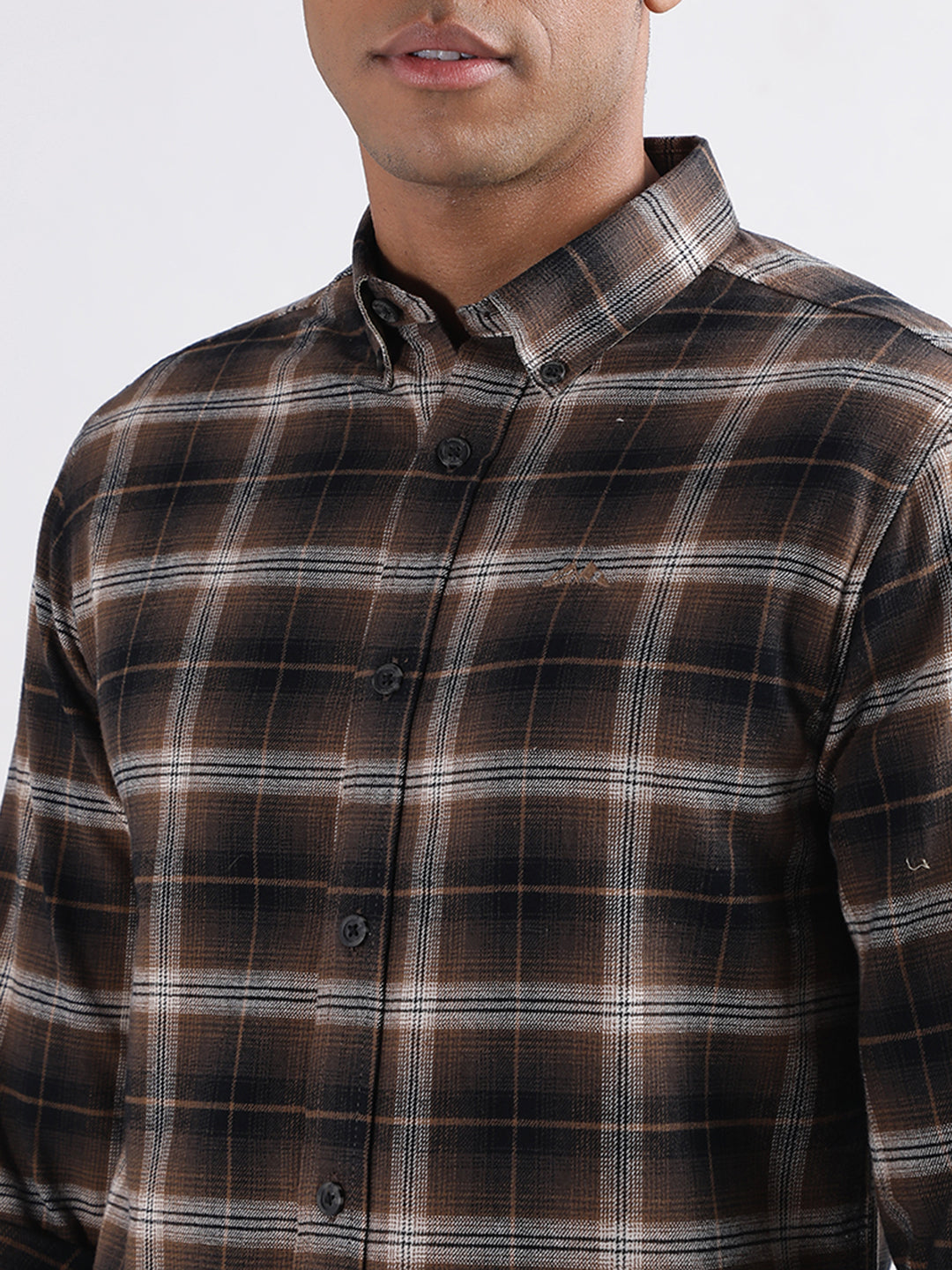 Lindbergh Brown Checked Relaxed Fit Shirt