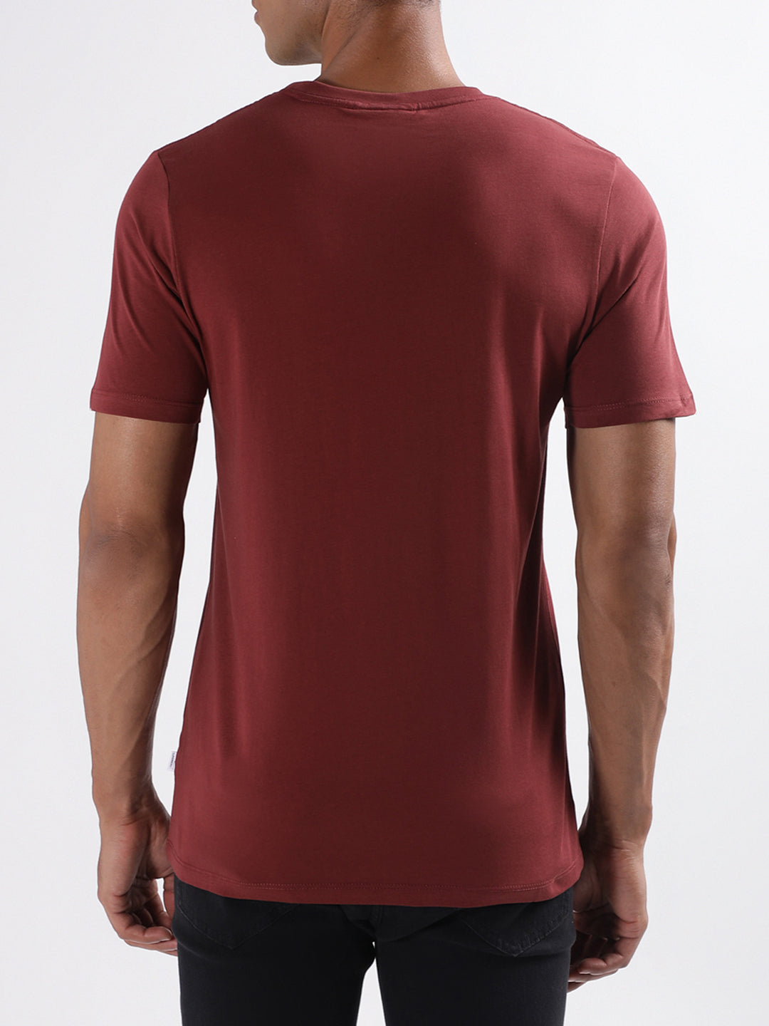 Lindbergh Burgundy Relaxed Fit T-Shirt