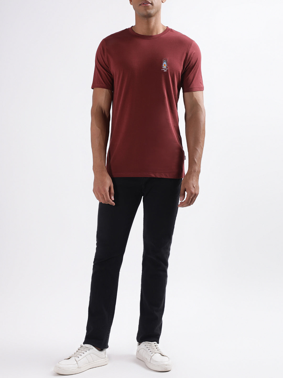 Lindbergh Burgundy Relaxed Fit T-Shirt