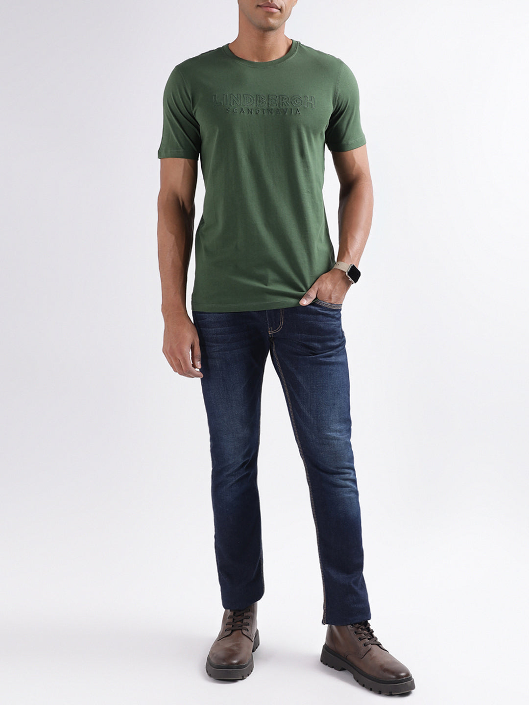 Lindbergh Green Logo Relaxed Fit T-Shirt