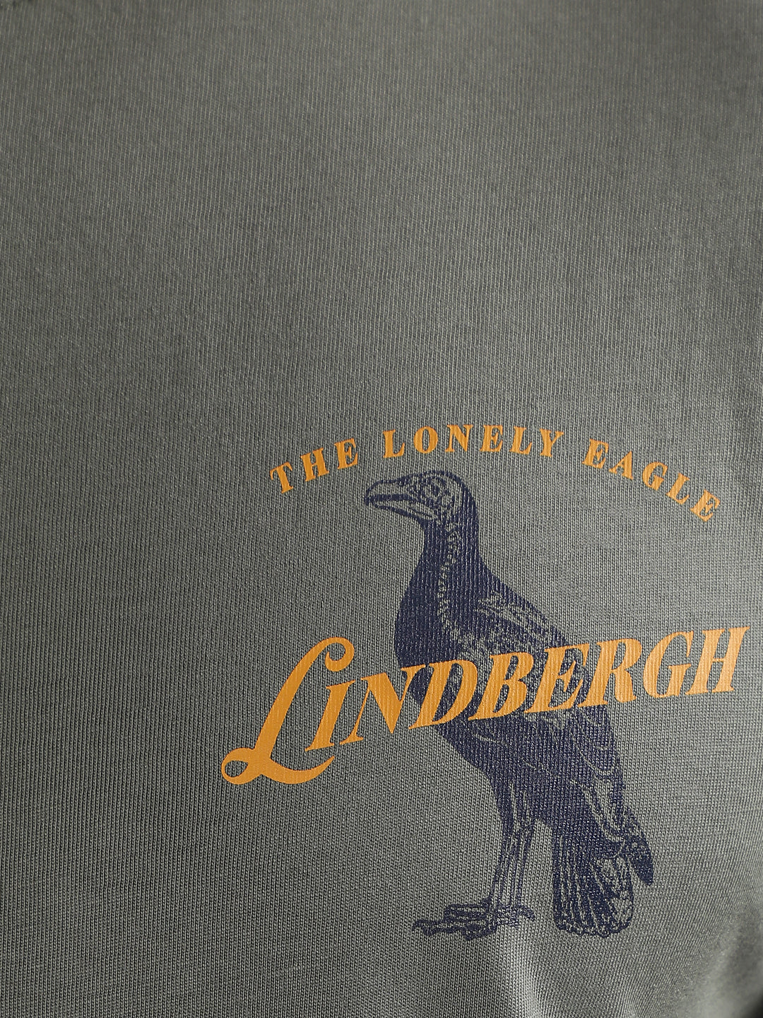 Lindbergh Olive Logo Relaxed Fit T-Shirt