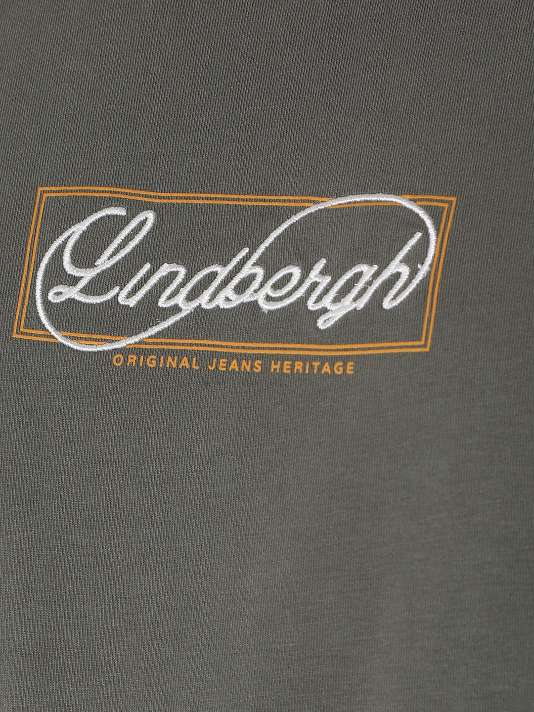 Lindbergh Olive Logo Relaxed Fit T-Shirt