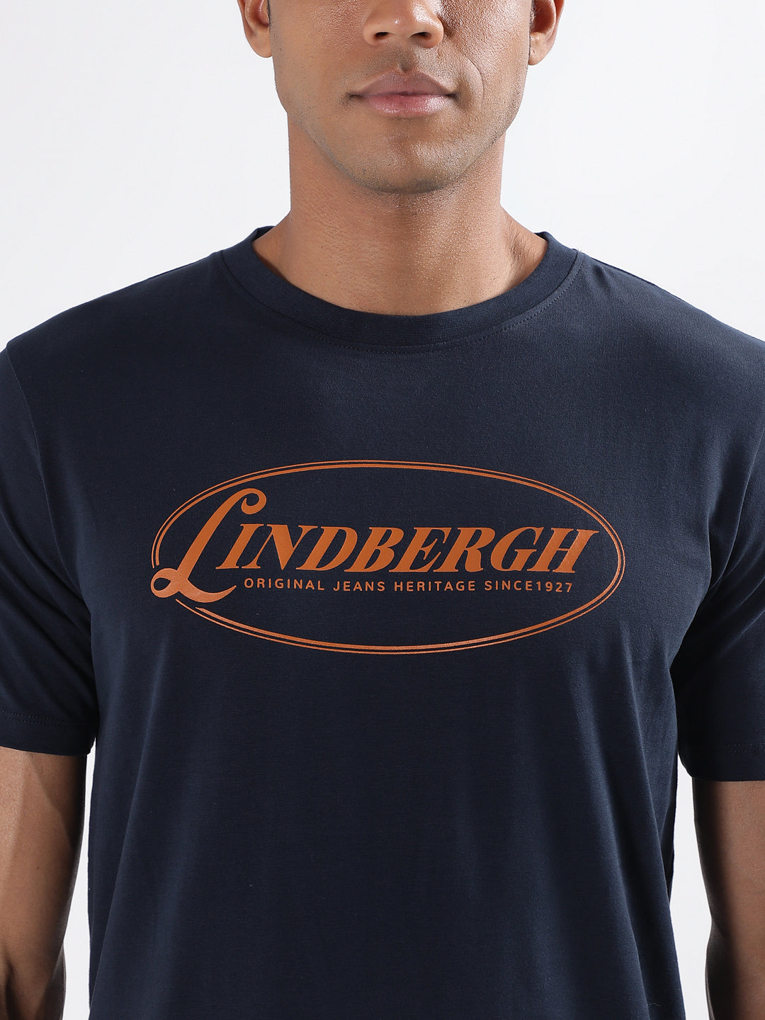 Lindbergh Blue Logo Relaxed Fit T-Shirt