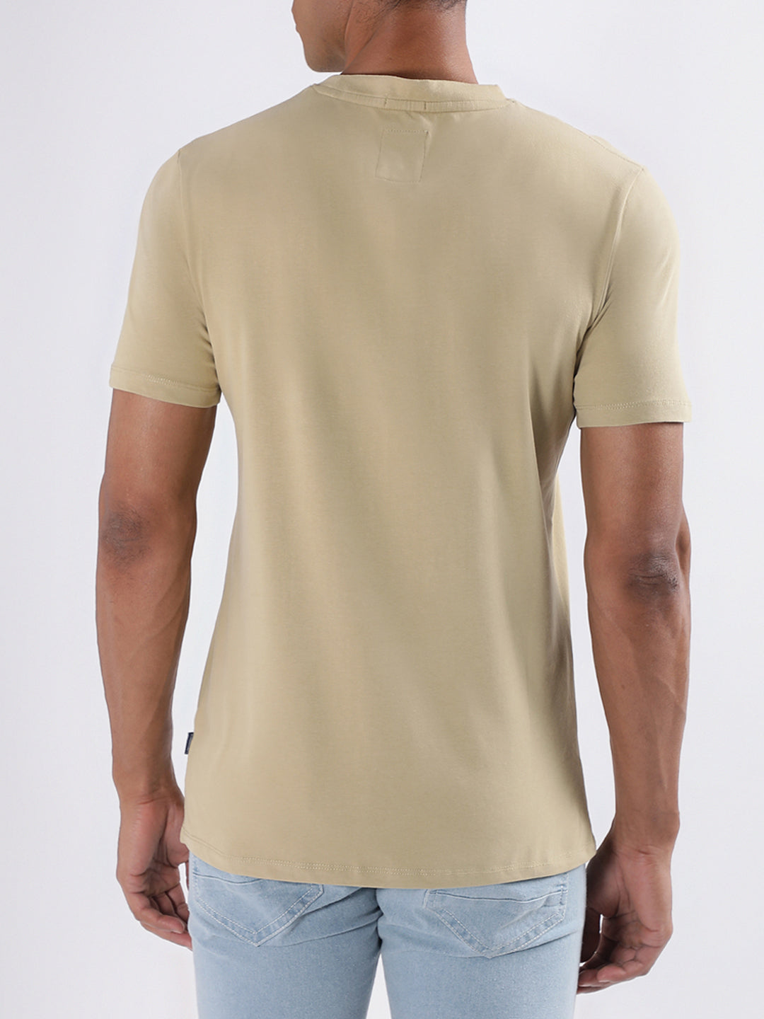 Lindbergh Beige Logo Relaxed Fit T-Shirt