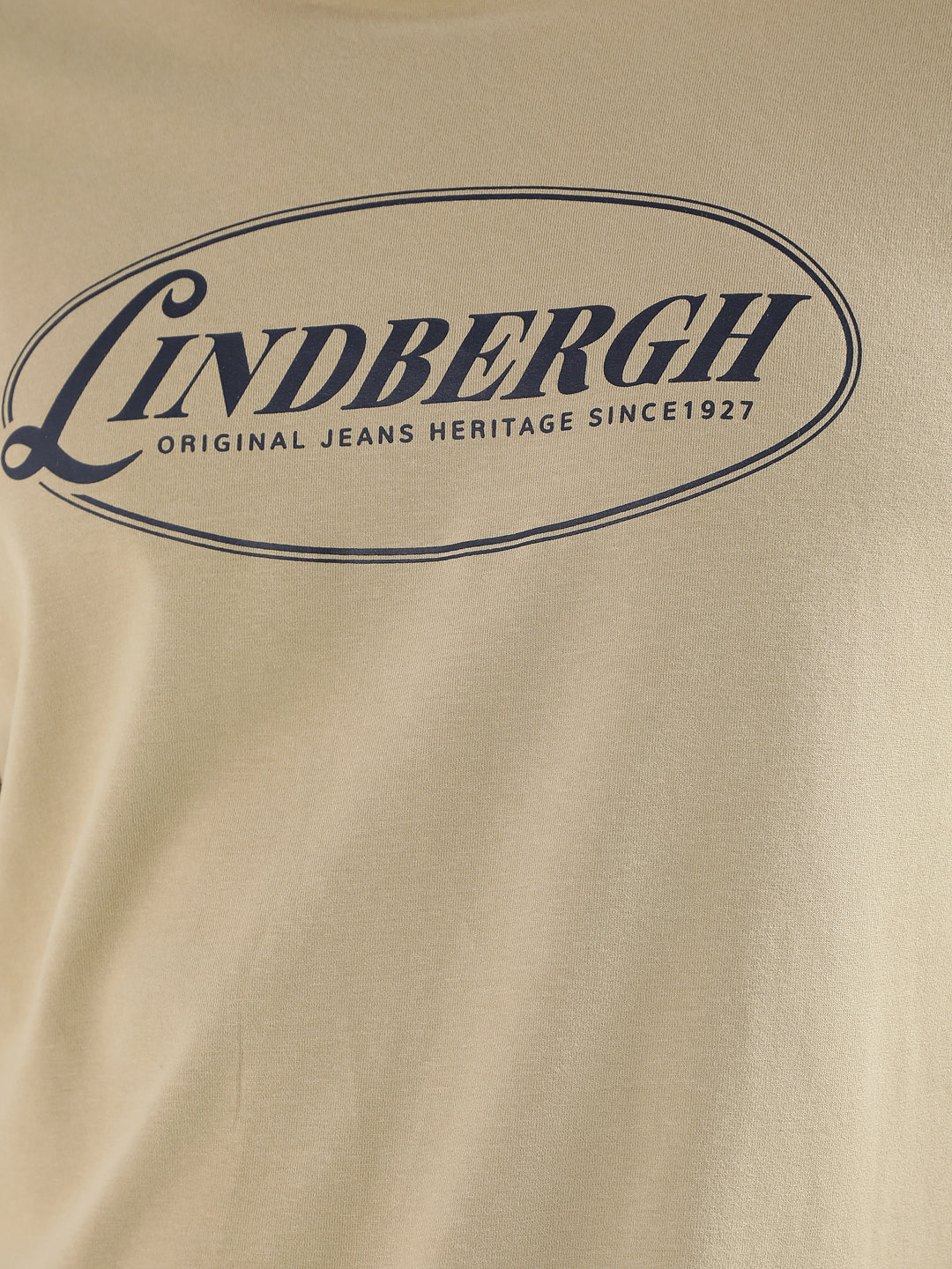 Lindbergh Beige Logo Relaxed Fit T-Shirt