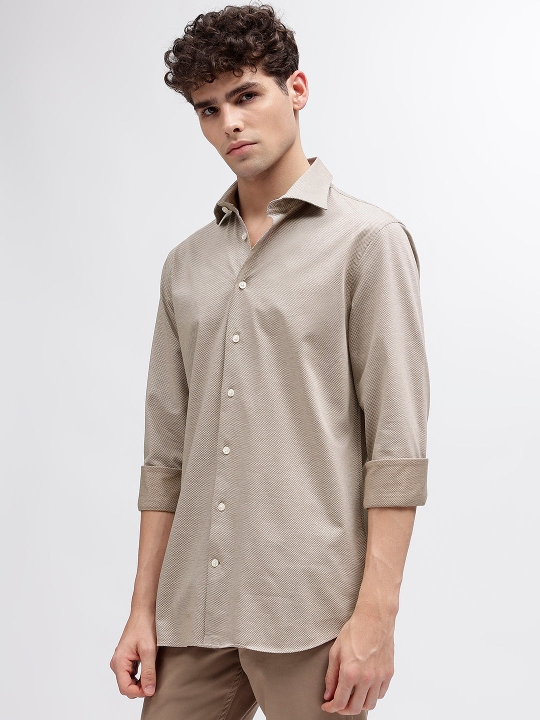 Matinique Beige Regular Fit Placket Shirt